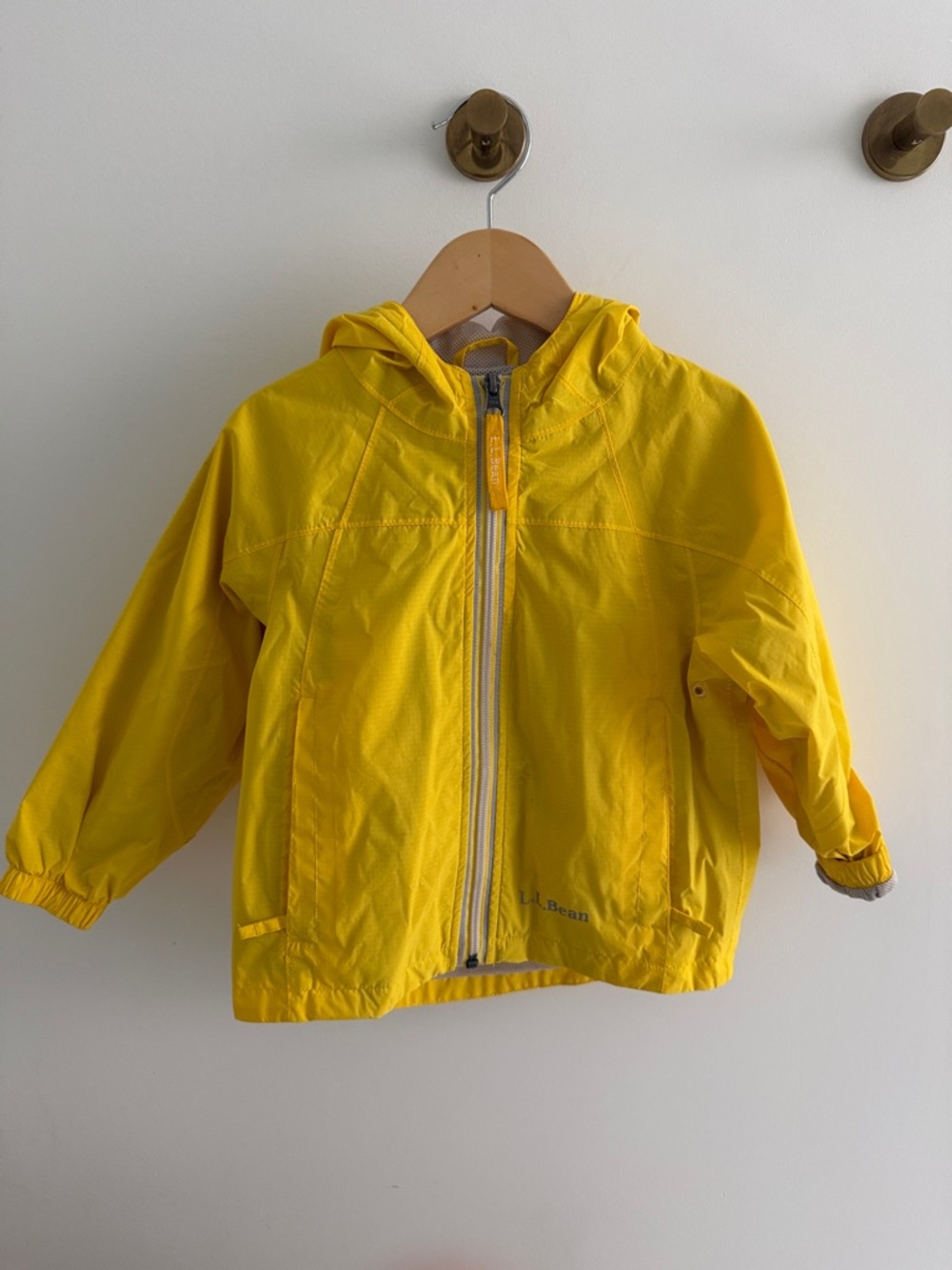 L.L. Bean Yellow Hooded Kids Rain Jacket